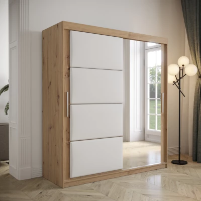 Gardróbszekrény tolóajtóval 180 cm TALIA - artisan tölgy / fehér