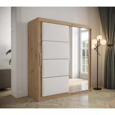 Gardróbszekrény tolóajtóval 180 cm TALIA - artisan tölgy / fehér