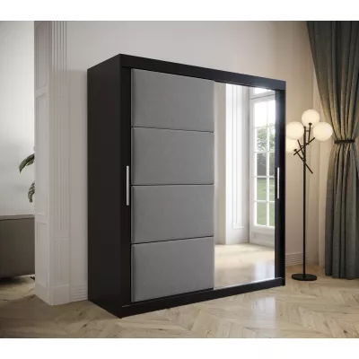 Gardróbszekrény tolóajtóval 180 cm TALIA - fekete / szürke