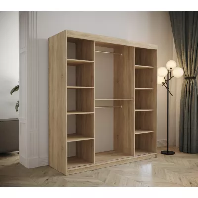 Gardróbszekrény tolóajtóval 200 cm TALIA - fekete / szürke
