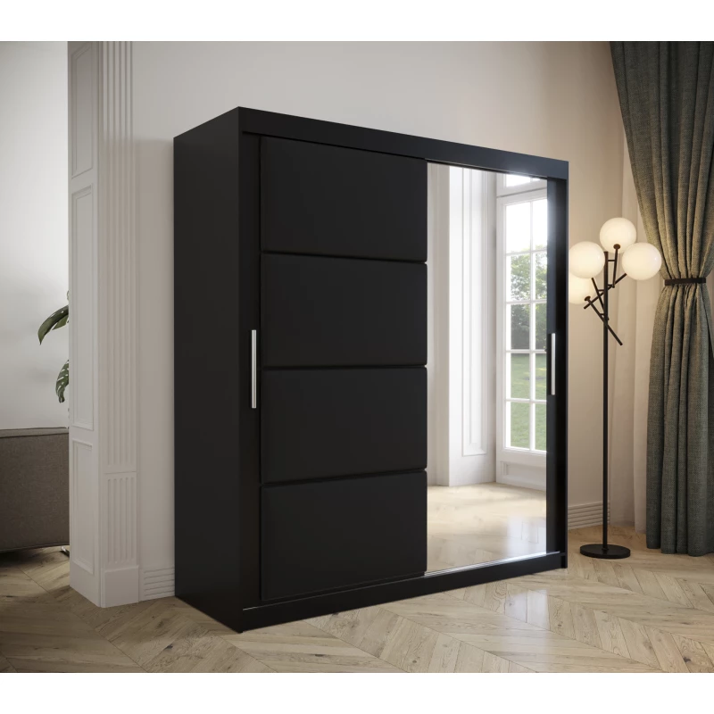 Gardróbszekrény tolóajtókkal 200 cm TALIA - fekete