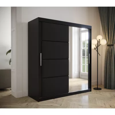 Gardróbszekrény tolóajtókkal 200 cm TALIA - fekete
