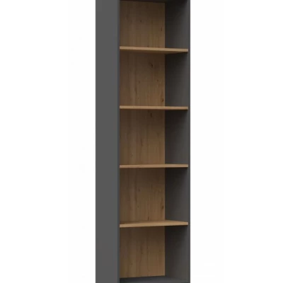 Keskeny könyvespolc RAUNO - 50 cm, artisan tölgy / antracit