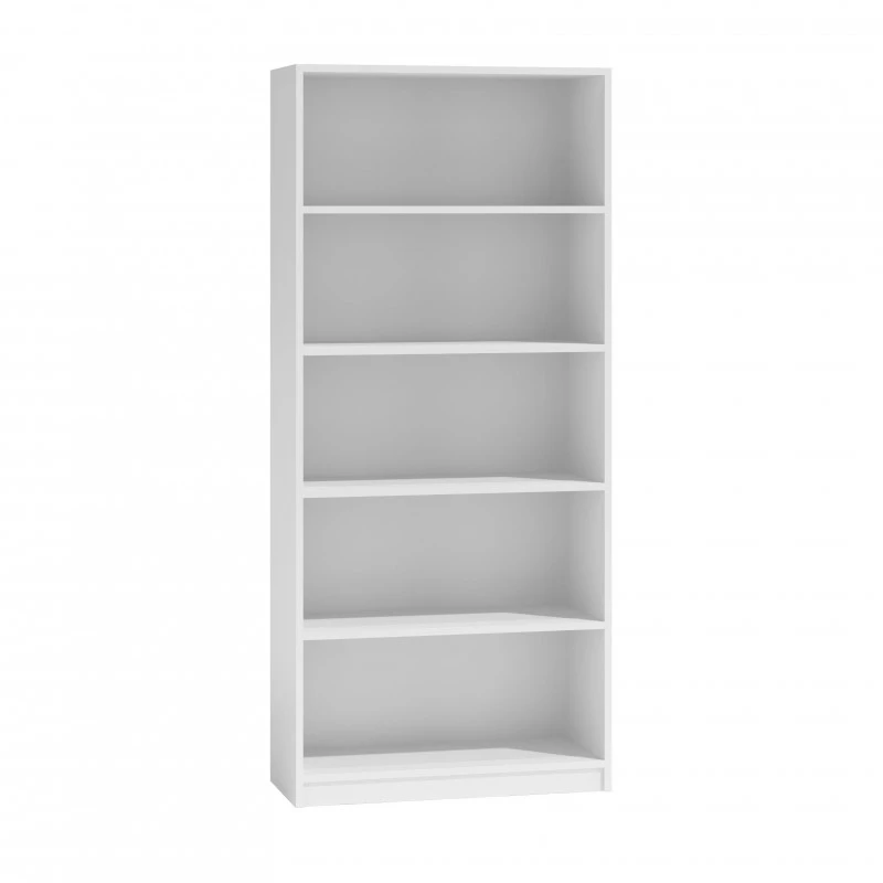 Keskeny könyvespolc RAUNO - 80 cm, fehér