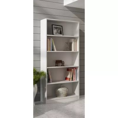 Keskeny könyvespolc RAUNO - 80 cm, fehér