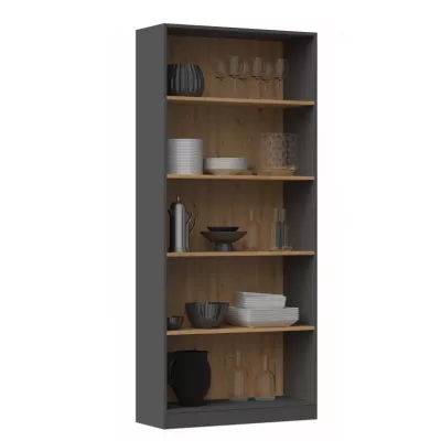 Keskeny könyvespolc RAUNO - 80 cm, artisan tölgy / antracit