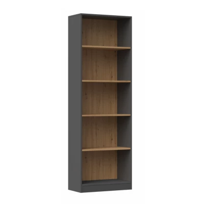 Keskeny könyvespolc RAUNO - 60 cm, artisan tölgy / antracit
