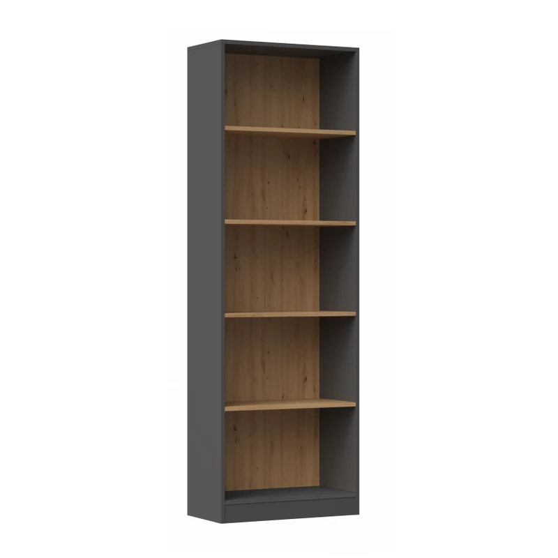 Keskeny könyvespolc RAUNO - 60 cm, artisan tölgy / antracit