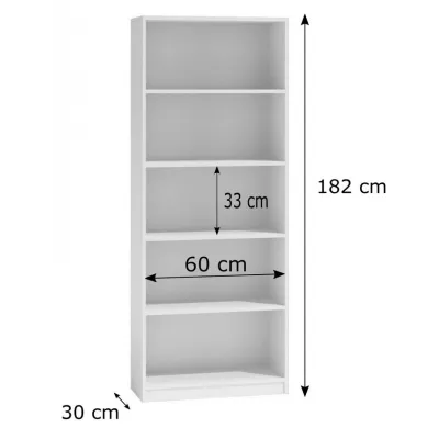 Keskeny könyvespolc RAUNO - 60 cm, fekete