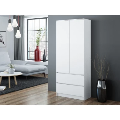 90 cm-es gardróbszekrény fiókokkal TAAVI - fehér