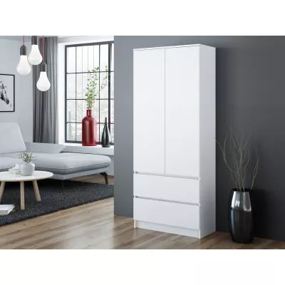 90 cm-es gardróbszekrény fiókokkal TAAVI - fehér