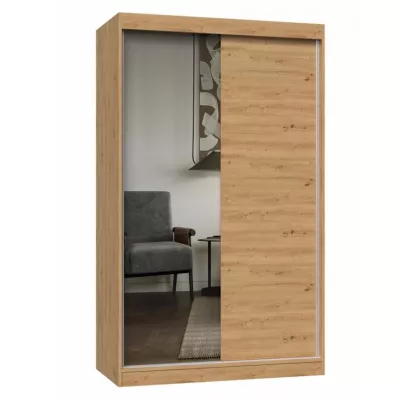 120 cm-es gardróbszekrény tükörrel RANNO 7 - artisan tölgyfa