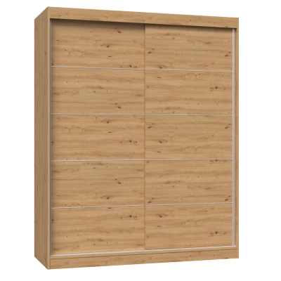 160 cm-es gardróbszekrény tolóajtókkal RANNO 5 - artisan tölgyfa