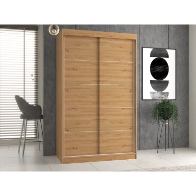 120 cm-es gardróbszekrény tolóajtókkal RANNO 2 - artisan tölgyfa