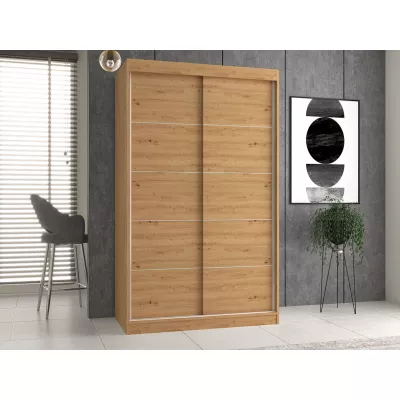 120 cm-es gardróbszekrény tolóajtókkal RANNO 2 - artisan tölgyfa