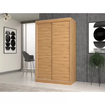 120 cm-es gardróbszekrény tolóajtókkal RANNO 1 - artisan tölgyfa