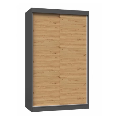 120 cm-es gardróbszekrény tolóajtókkal RANNO 1 - artisan tölgy / antracit