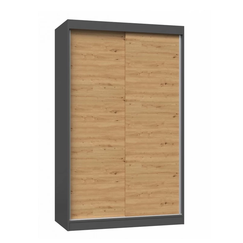 120 cm-es gardróbszekrény tolóajtókkal RANNO 1 - artisan tölgy / antracit