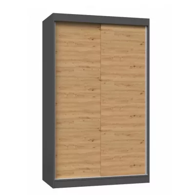 120 cm-es gardróbszekrény tolóajtókkal RANNO 1 - artisan tölgy / antracit