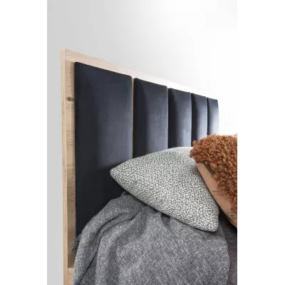 Ágy kárpitozott panelekkel AIMY - 160x200, artisan tölgy