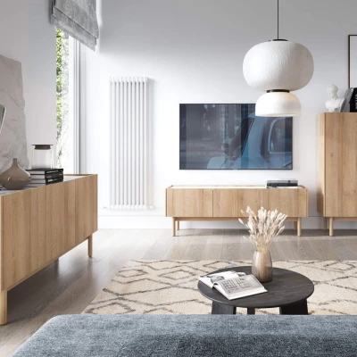 TV állvány ABUA - riviera tölgy / bianco márvány