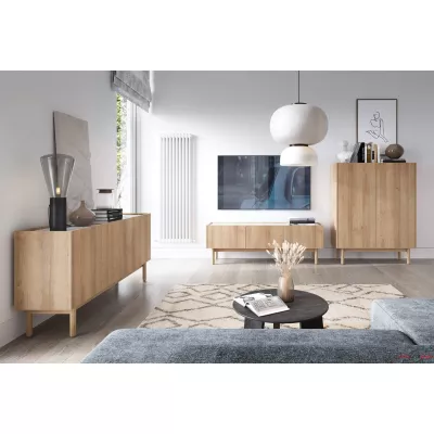 TV állvány ABUA - riviera tölgy / bianco márvány