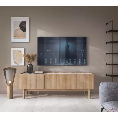 TV állvány ABUA - riviera tölgy / bianco márvány