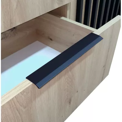 Négyajtós MARFA gardróbszekrény - szélesség 206 cm, artisan tölgy / fekete