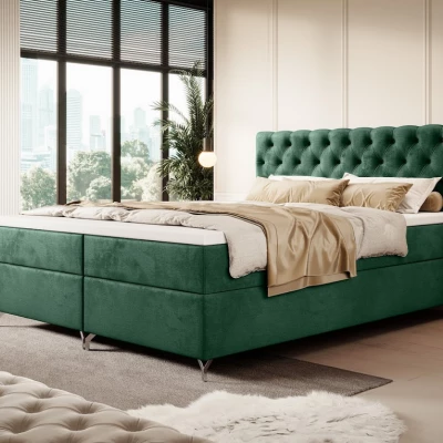 ADRIA kárpitozott ágy 160x200 tárolóhellyel - zöld
