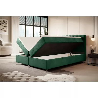 ADRIA COMFORT kárpitozott ágy 160x200 tárolóhellyel - zöld