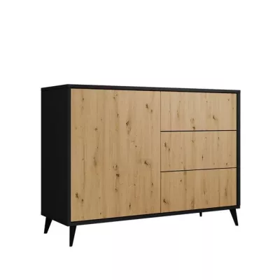 KAROL 1 kombinált fiókos komód - artisan tölgy / fekete