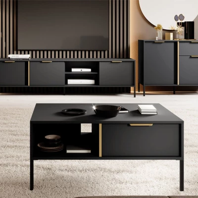 Nappali szett NUCOR 3 - antracit / arany