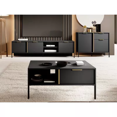 Nappali szett NUCOR 3 - antracit / arany