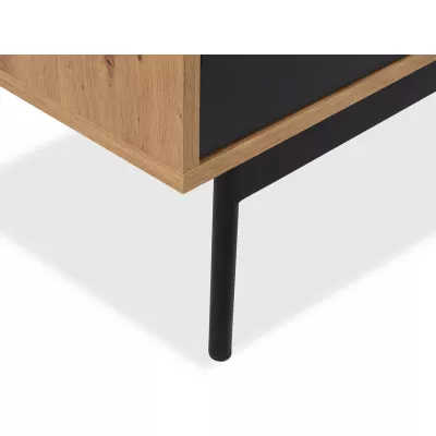 Üvegvitrin LED világítással MIO - artisan tölgy / fekete