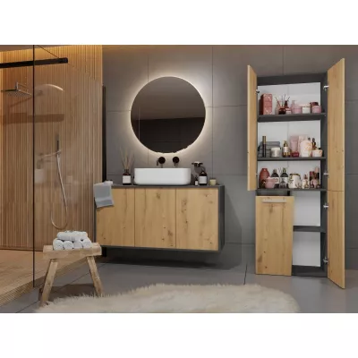 Fürdőszobaszekrény szennyestartóval ATSO 1 - artisan tölgy / antracit