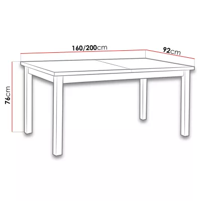 Kihúzható konyhaasztal 160x90 cm CAMBERT 2 - fehér