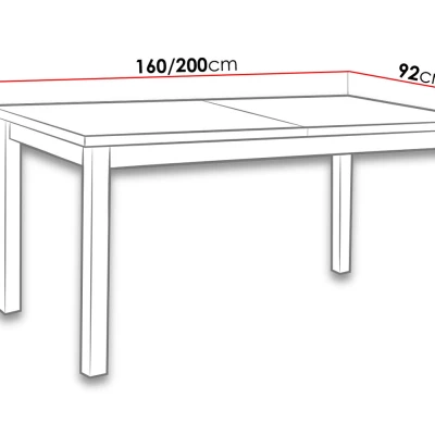 Kihúzható konyhaasztal 160x90 cm CAMBERT 2 - sonoma tölgyfa