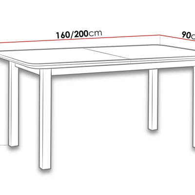 Kihúzható konyhaasztal 160x90 cm BANGS 7 - fehér