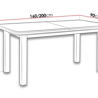 Kihúzható konyhaasztal 160x90 cm BANGS 5 - diófa