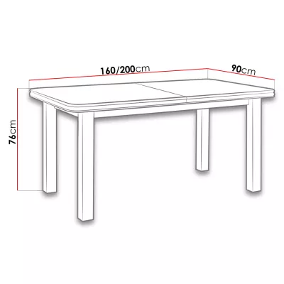 Kihúzható konyhaasztal 160x90 cm BANGS 5 - diófa