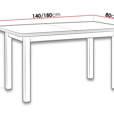 Kihúzható étkezőasztal 140x80 cm BANGS 3 - diófa
