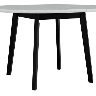 ANGLETON 4 kerek, kihúzható étkezőasztal - 100 cm - fehér / fekete