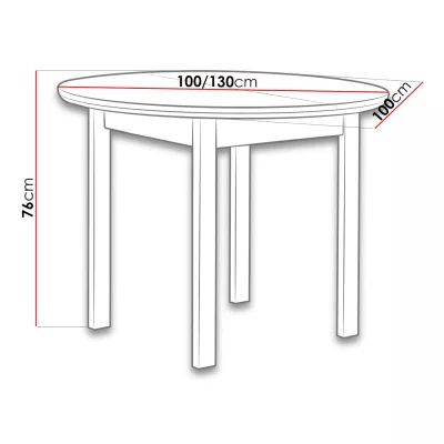 Kerek, kihúzható étkezőasztal 100 cm BAIRD 1 - fehér