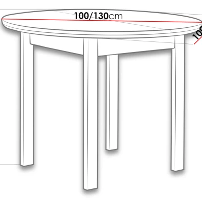 Kerek, kihúzható étkezőasztal 100 cm BAIRD 1 - diófa
