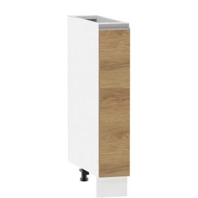 ADAMA kihúzható szekrény - szélesség 15 cm, hickory natúr / fehér, lábak 10 cm