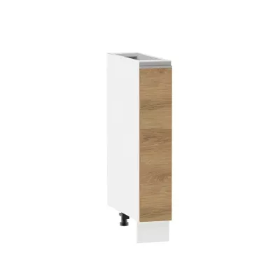 ADAMA kihúzható szekrény - szélesség 15 cm, hickory natúr / fehér, lábak 10 cm