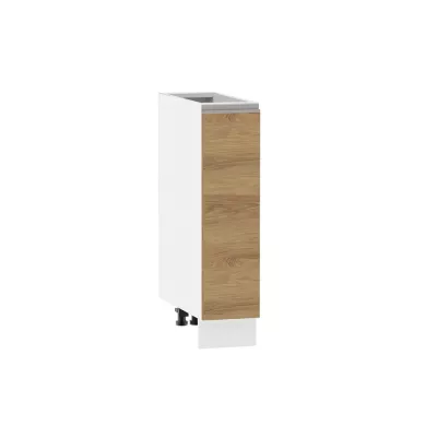 ADAMA kihúzható szekrény - szélesség 20 cm, hickory natúr / fehér, lábak 15 cm