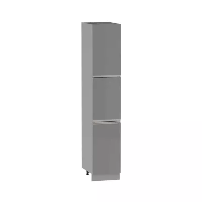 ADAMA élelmiszerszekrény - szélesség 40 cm, fényes szürke / szürke, lábak 15 cm