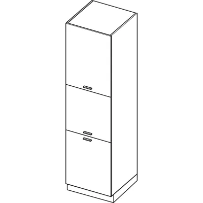 ADAMA élelmiszerszekrény - szélesség 40 cm, craft tölgyfa arany / fehér, lábak 10 cm