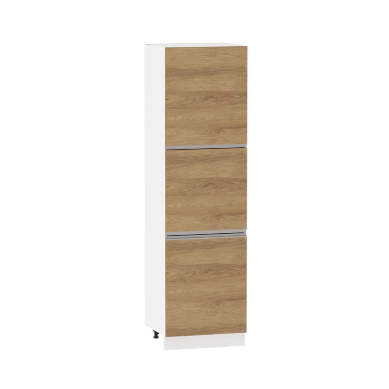 ADAMA élelmiszerszekrény - szélesség 60 cm, hickory natúr / fehér, lábak 10 cm